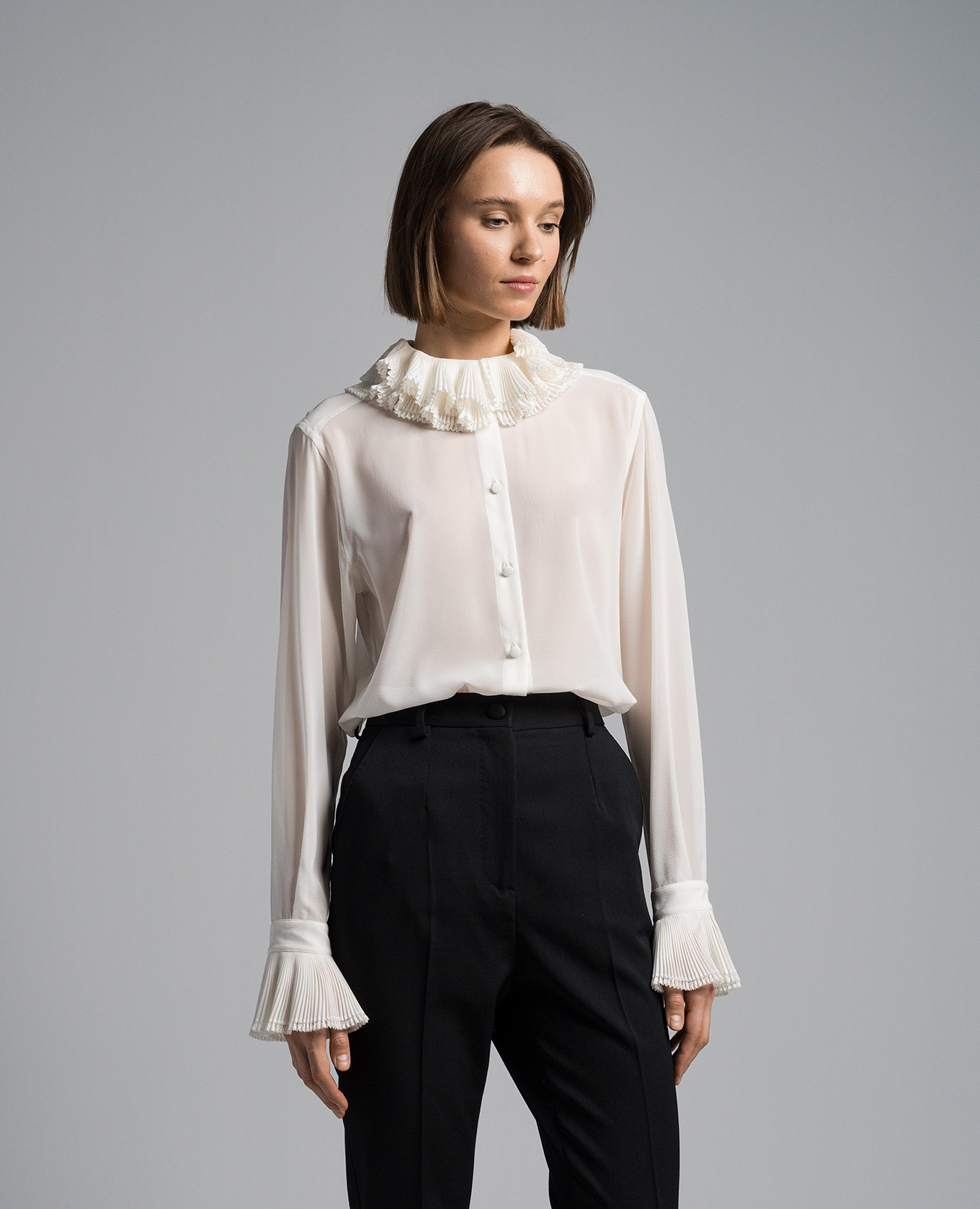 White blouse with silk Dolce&Gabbana 3