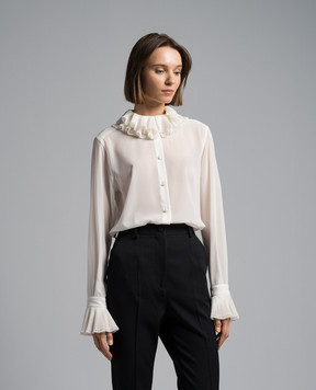 Dolce&Gabbana White blouse with silk F5S22TFUAFU
