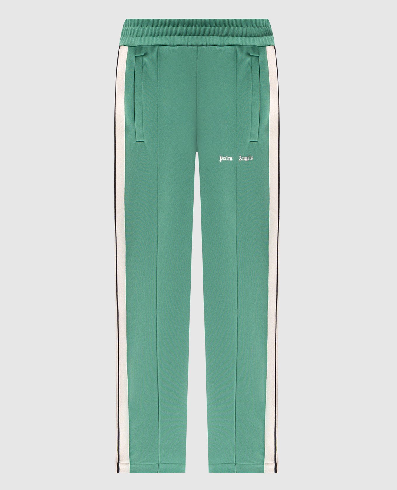 

Green striped sweatpants with logo embroidery Palm Angels
