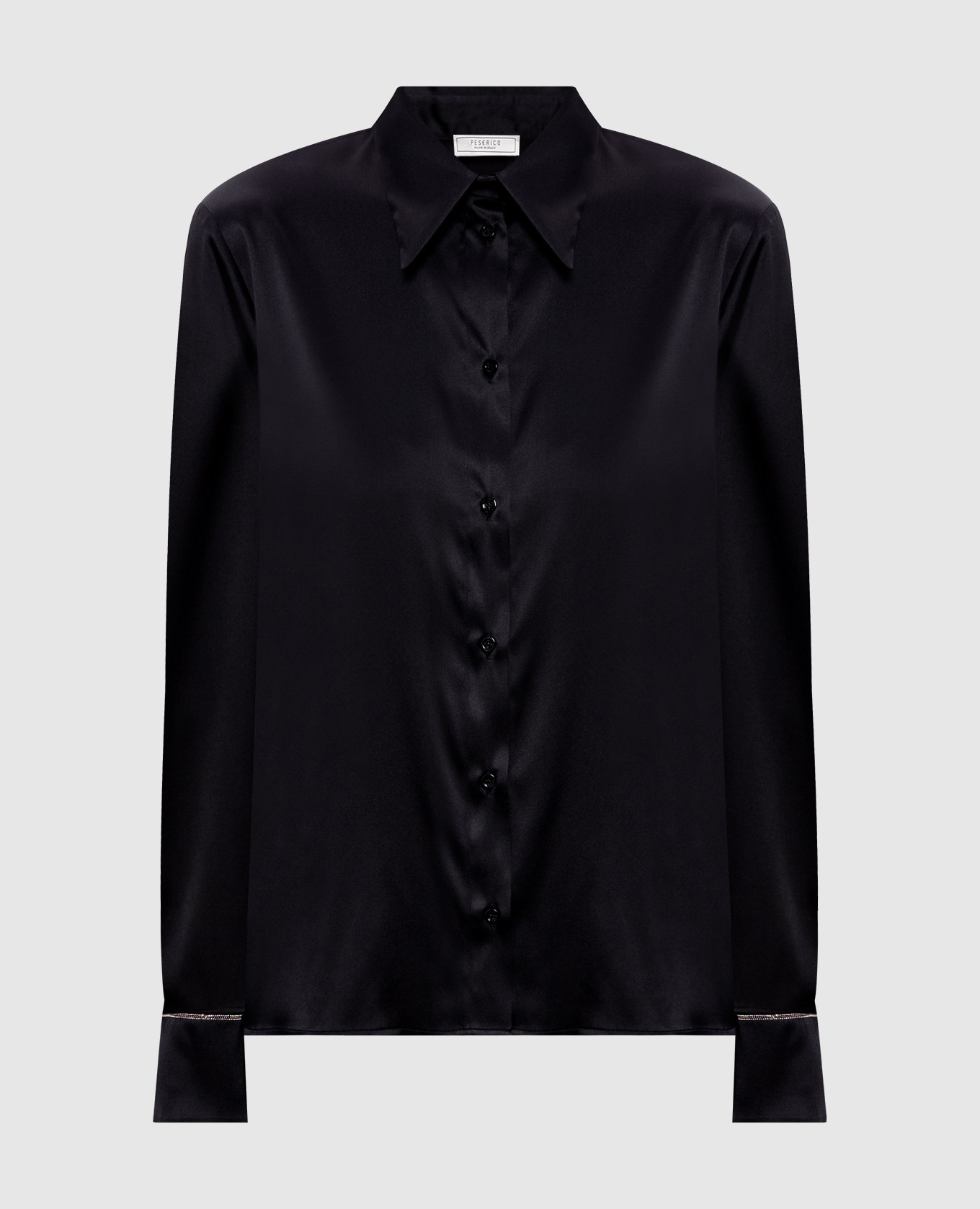 

Black silk blouse with monil chain Peserico