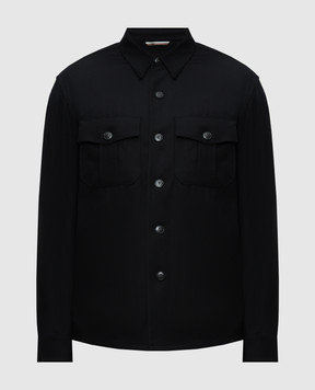 Canali Black wool shirt AR0347231019