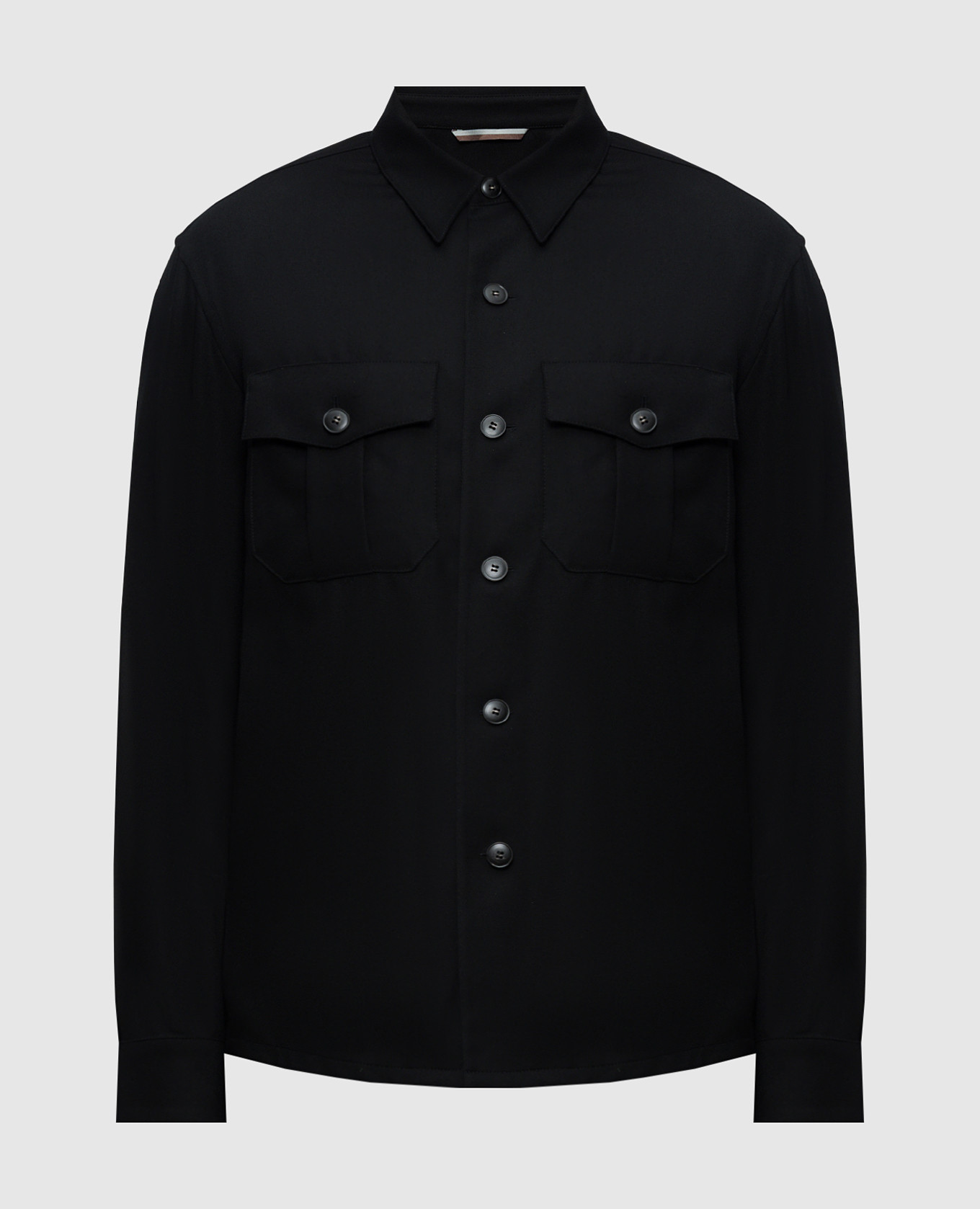 

Black wool shirt Canali