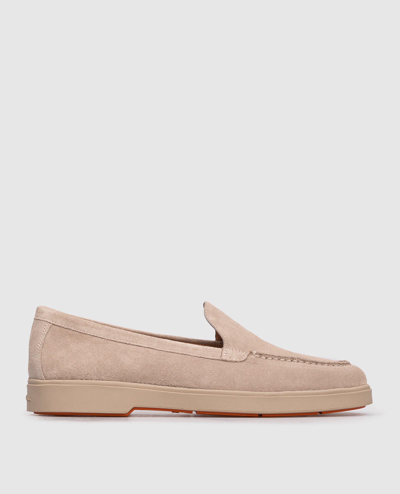 

Beige suede loafers with logo Santoni