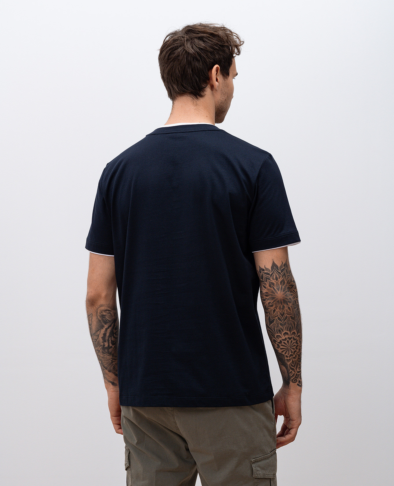 

Blue t-shirt with logo print Peserico