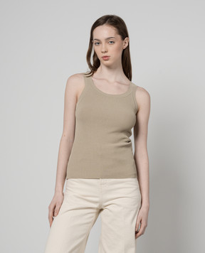 Max Mara Beige ZEMIRA ribbed top ZEMIRA