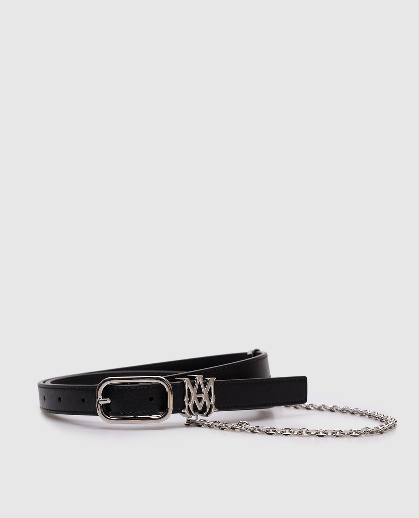 

Black leather belt with logo AMIRI