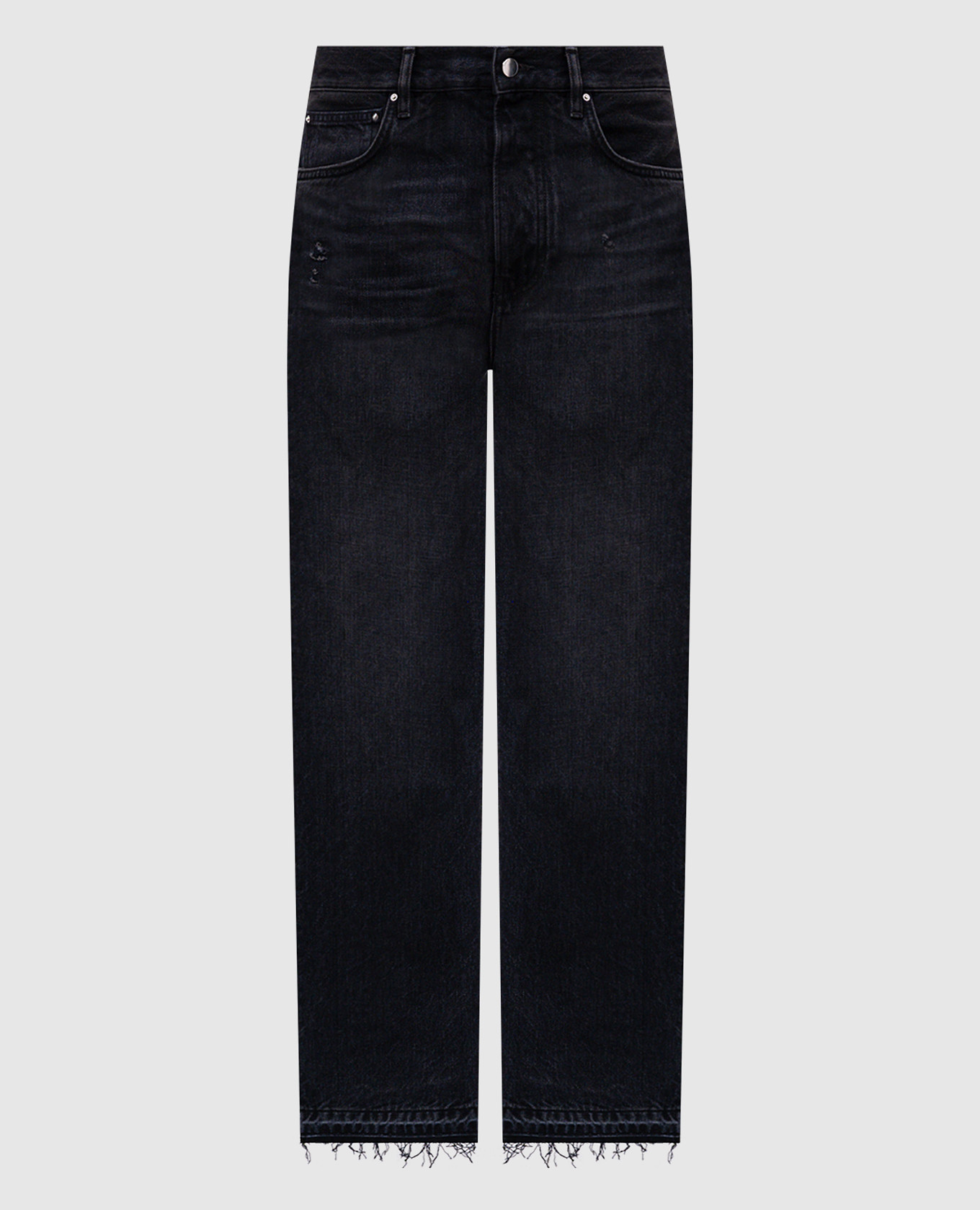 Black jeans with logo patch