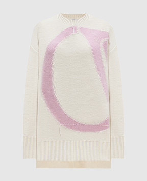 Off-White Beige wool sweater with OW logo OWHE102F24KNI001