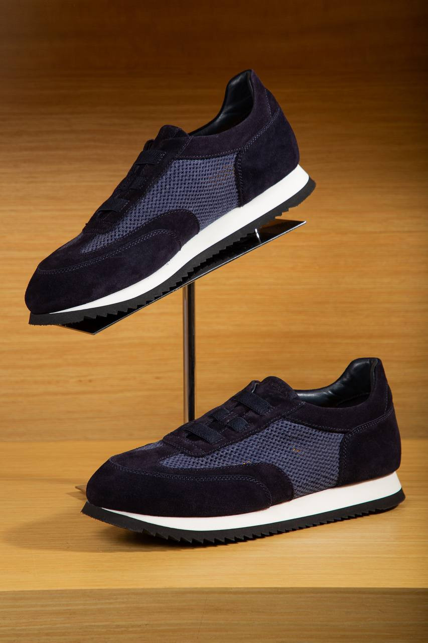 Blue combination sneakers with logo Doucal's