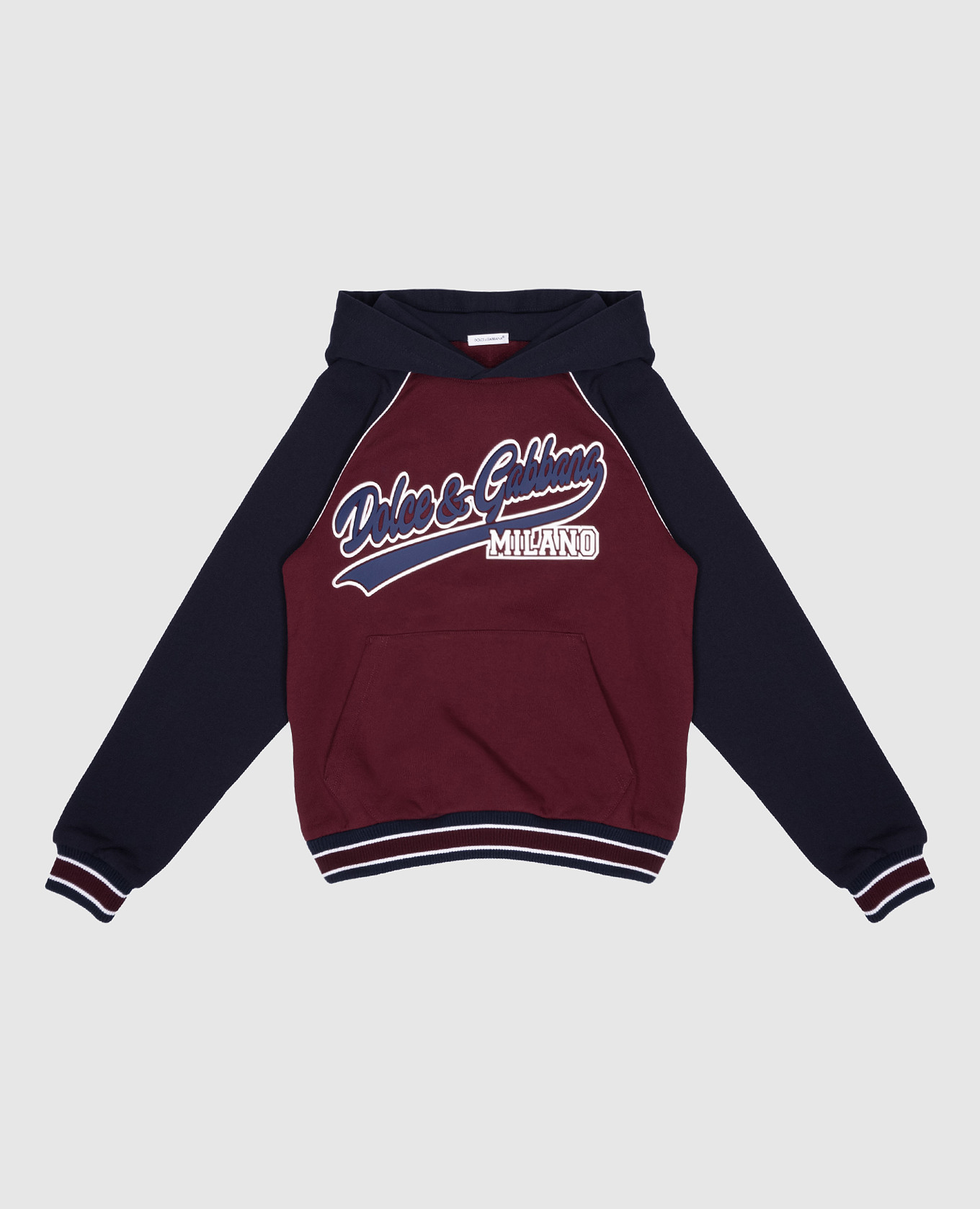 Children's burgundy hoodie with logo dolce&gabbana