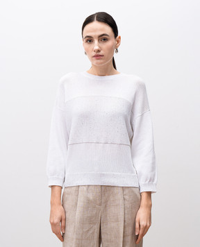 Peserico White wool sweater with sequins S99766F05A9109