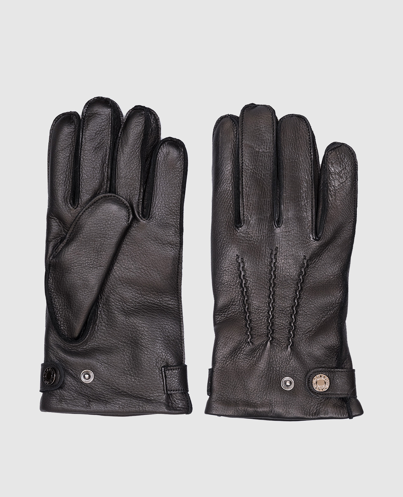 

Black leather gloves with logo Gianni Chiarini