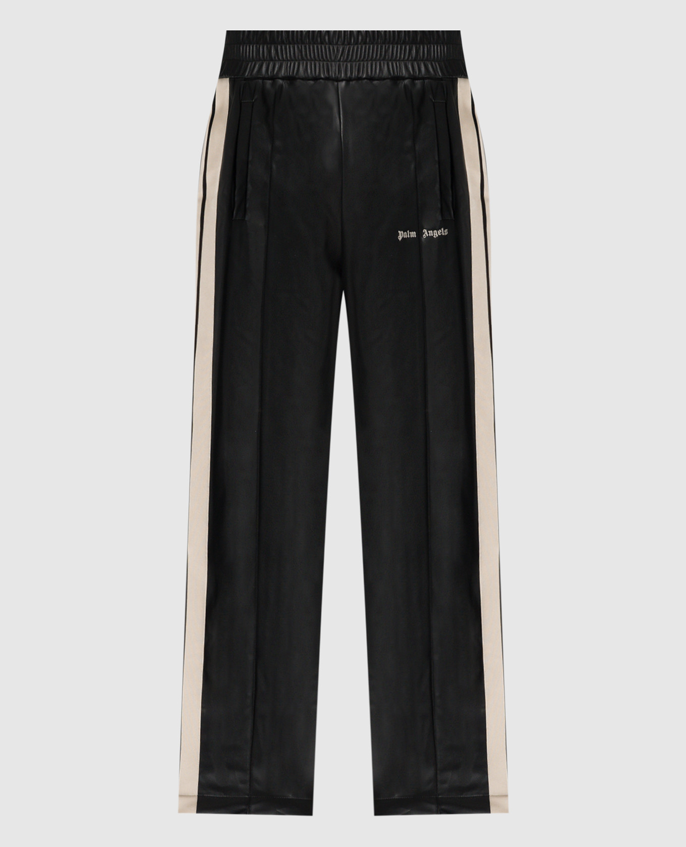 

Black pants with logo embroidery with stripes Palm Angels