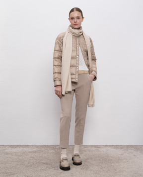 Peserico Beige down jacket with patch A2409102200