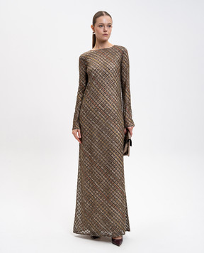 Missoni Beige maxi dress with sequins DS25WG3TBK01EP