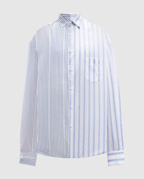 Vetements Blue striped shirt with logo UA65SH366N