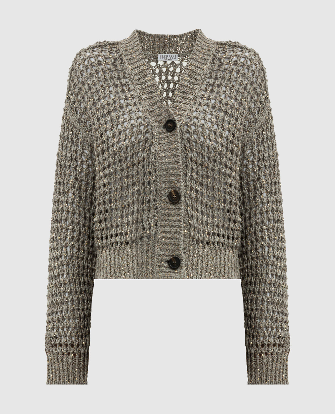 

Gray openwork cardigan with sequins Brunello Cucinelli, Grey