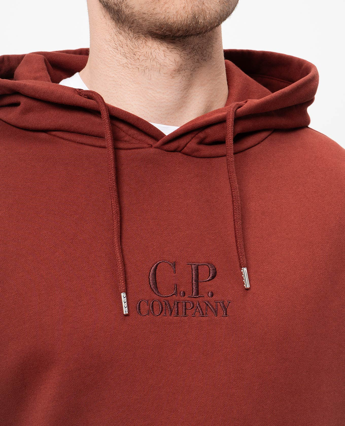

Brown hoodie with logo embroidery C.P. Company