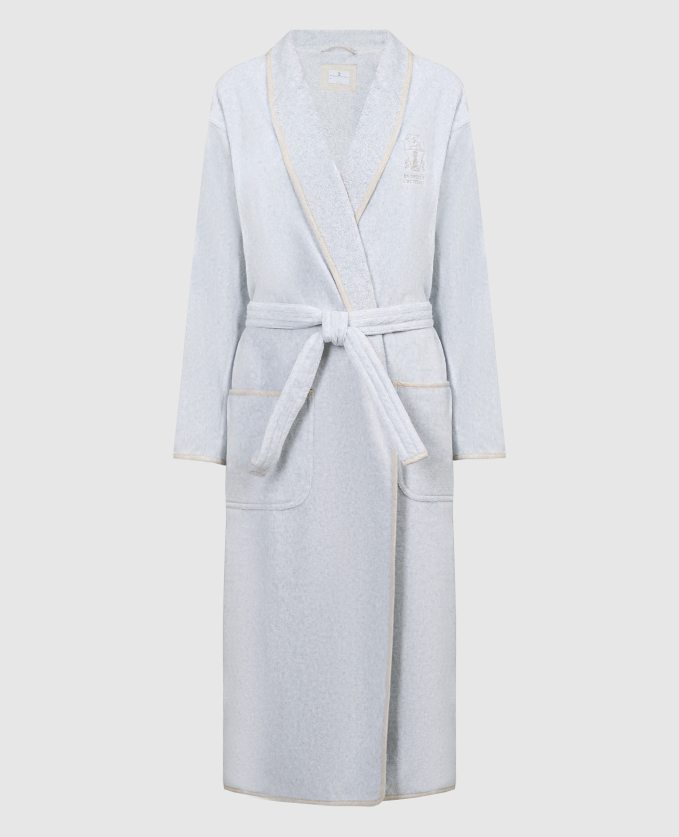 

Gray robe with logo embroidery Brunello Cucinelli, Grey