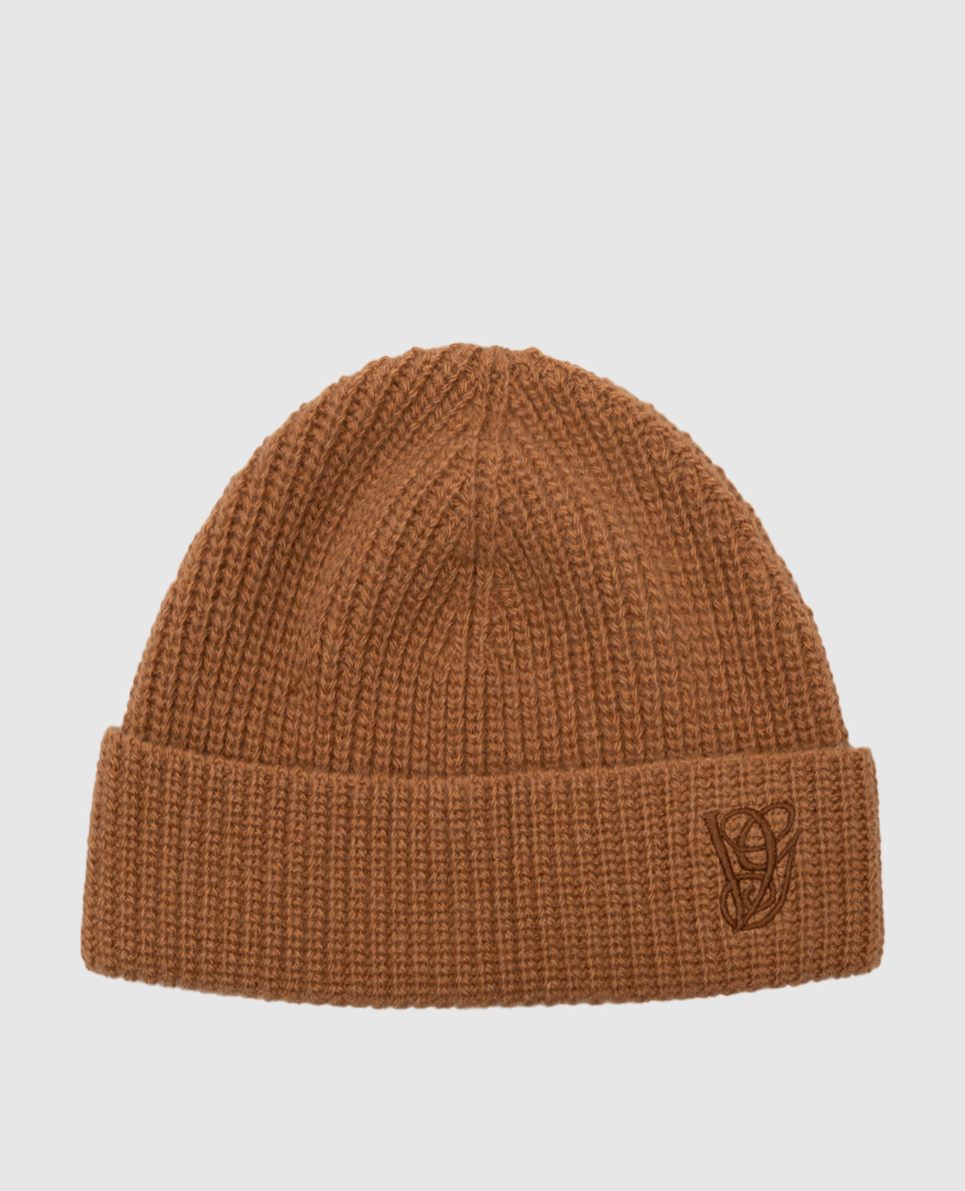 

Brown wool hat with embroidered monogram logo Valentino