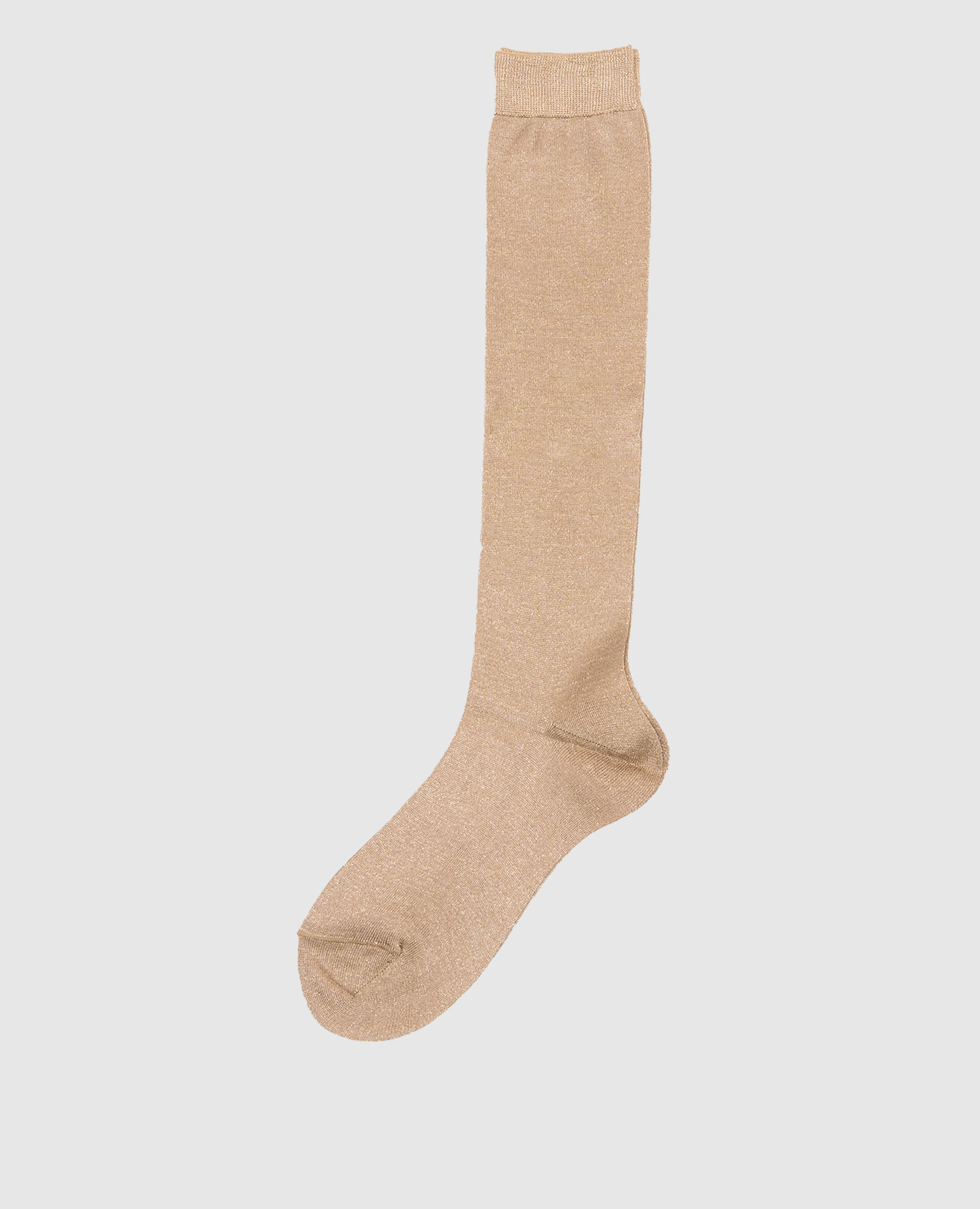 

Brown knee highs with lurex Brunello Cucinelli, Beige