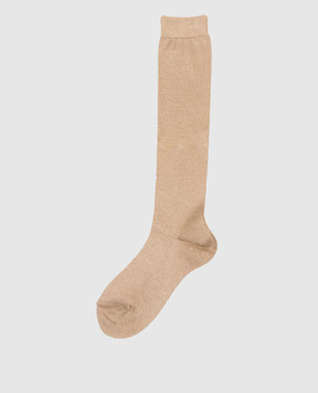 Brunello Cucinelli Brown knee highs with lurex MCSMF0099