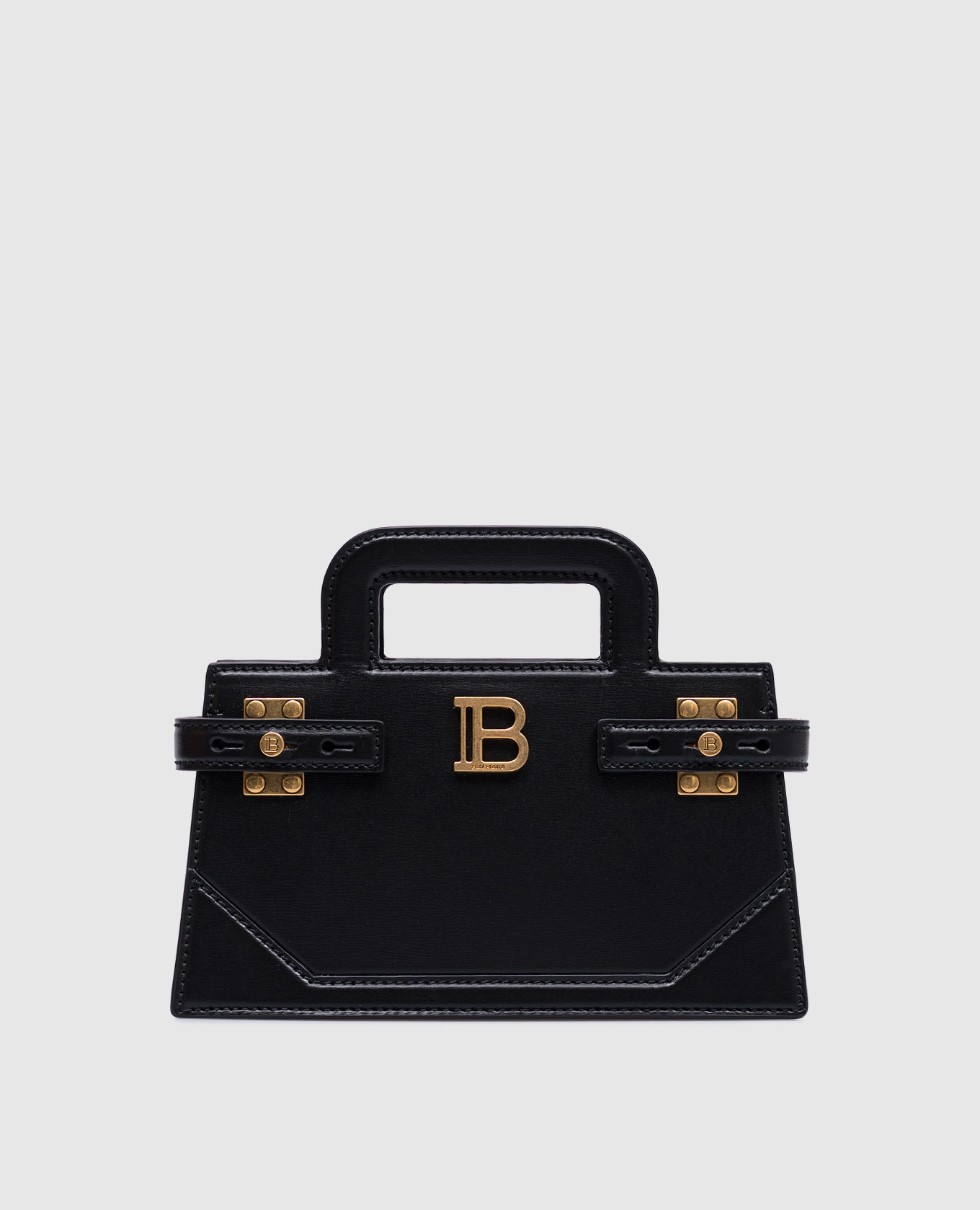 

Black B-Buzz mini leather bag with monogram logo Balmain
