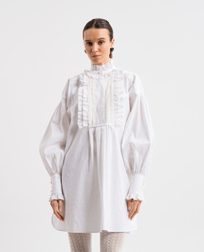 Valentino White shirt dress with linen 6B3VAUF590D