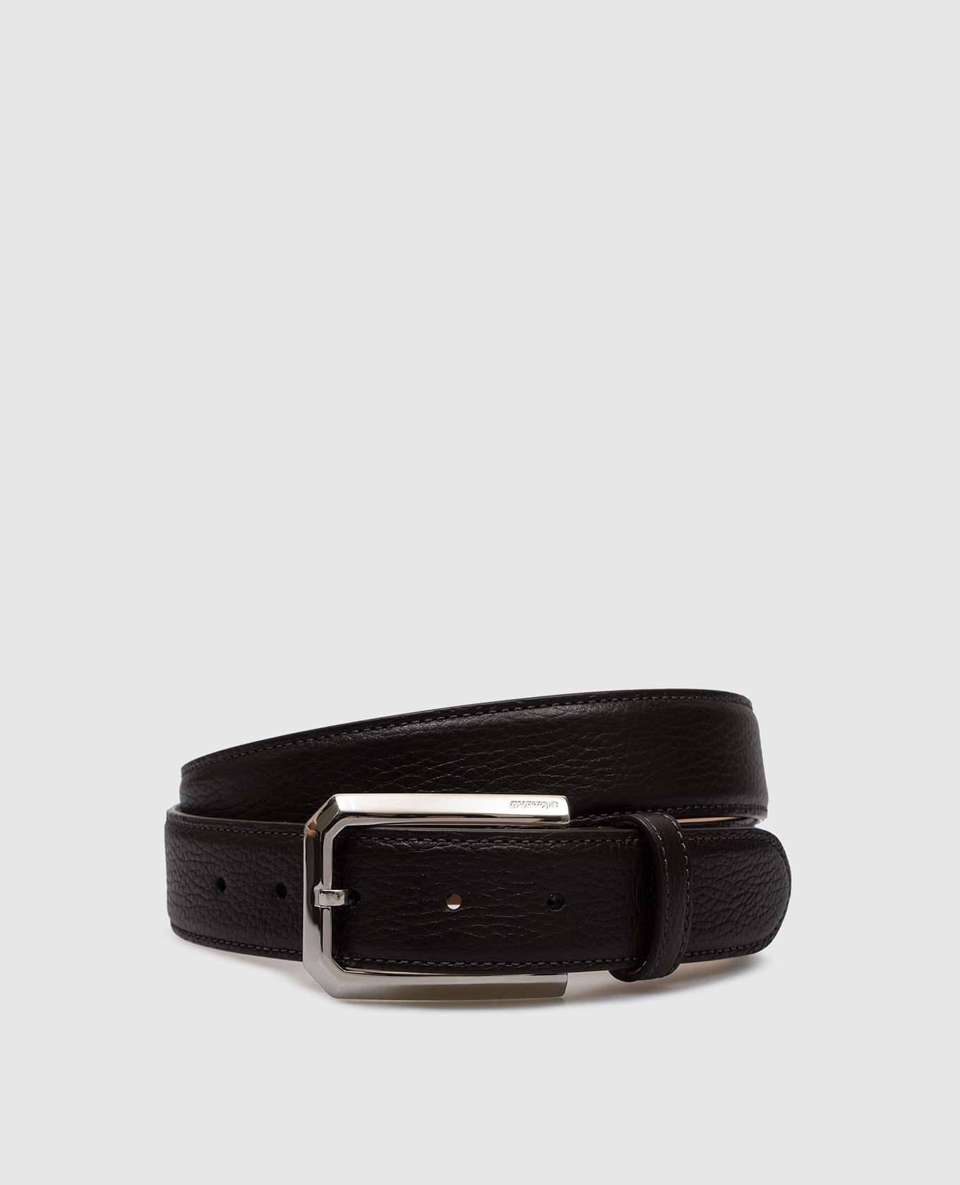 

Brown leather belt with logo Enrico Mandelli