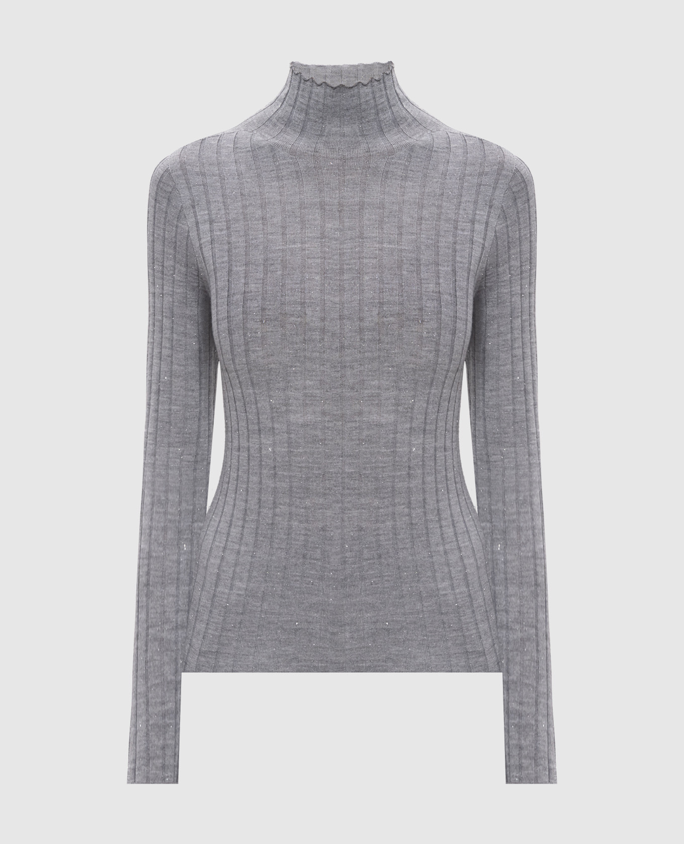Gray wool golf with lurex Peserico