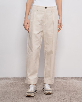 Brunello Cucinelli Beige linen pants MH544P8865