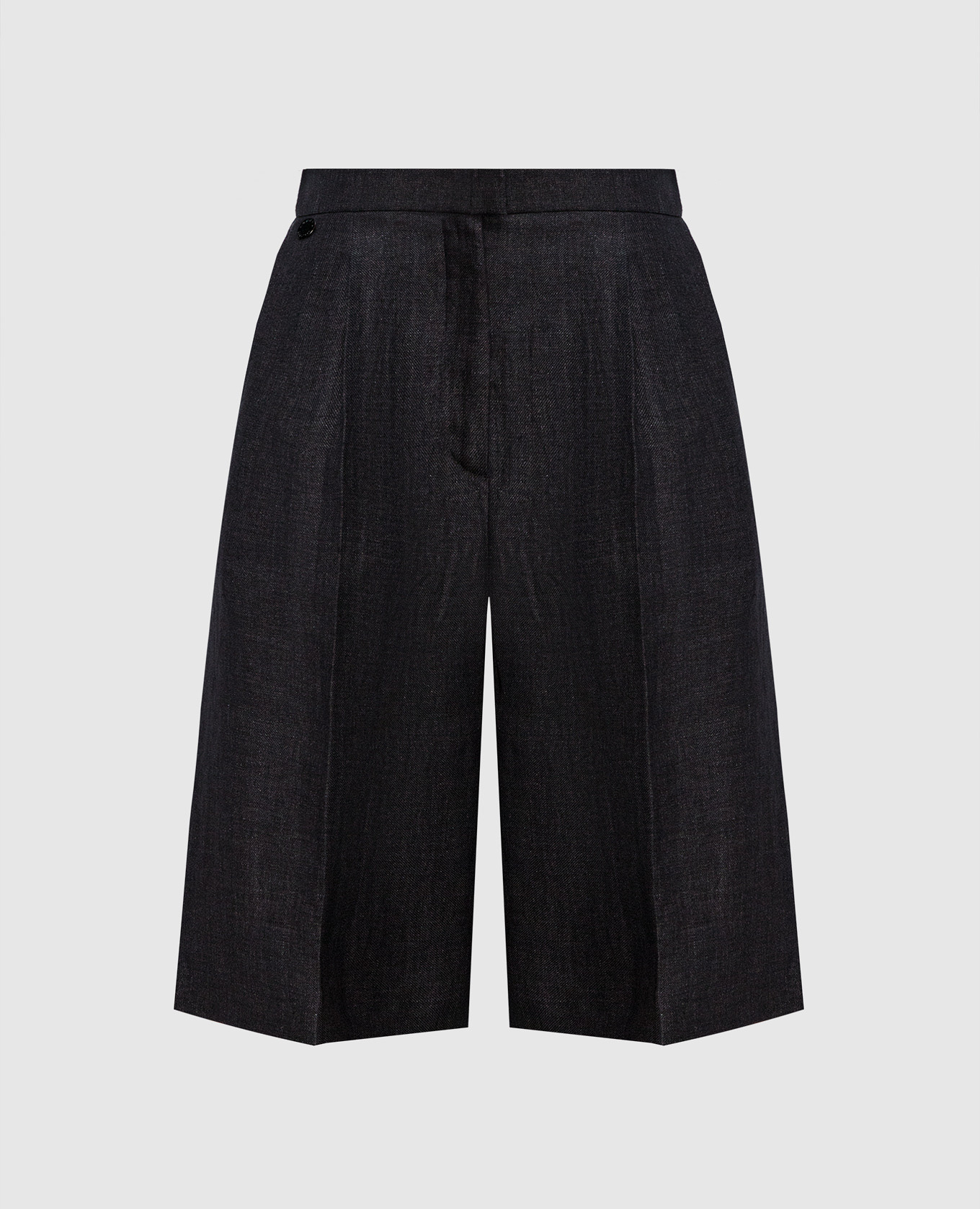Brown linen shorts agnona
