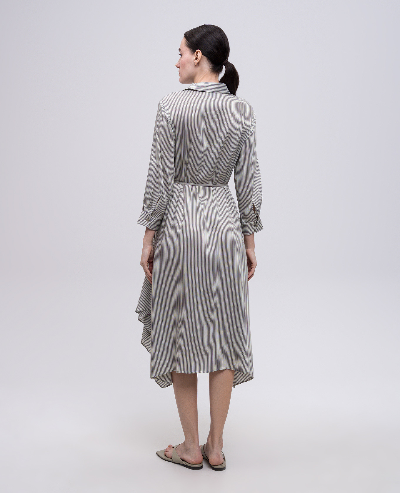 

Striped silk shirt dress Peserico, Green
