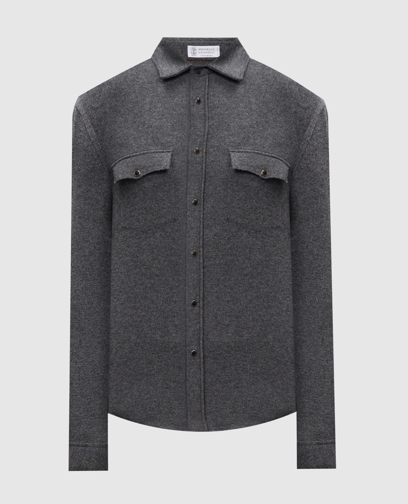

Gray wool, cashmere and silk shirt Brunello Cucinelli, Серый