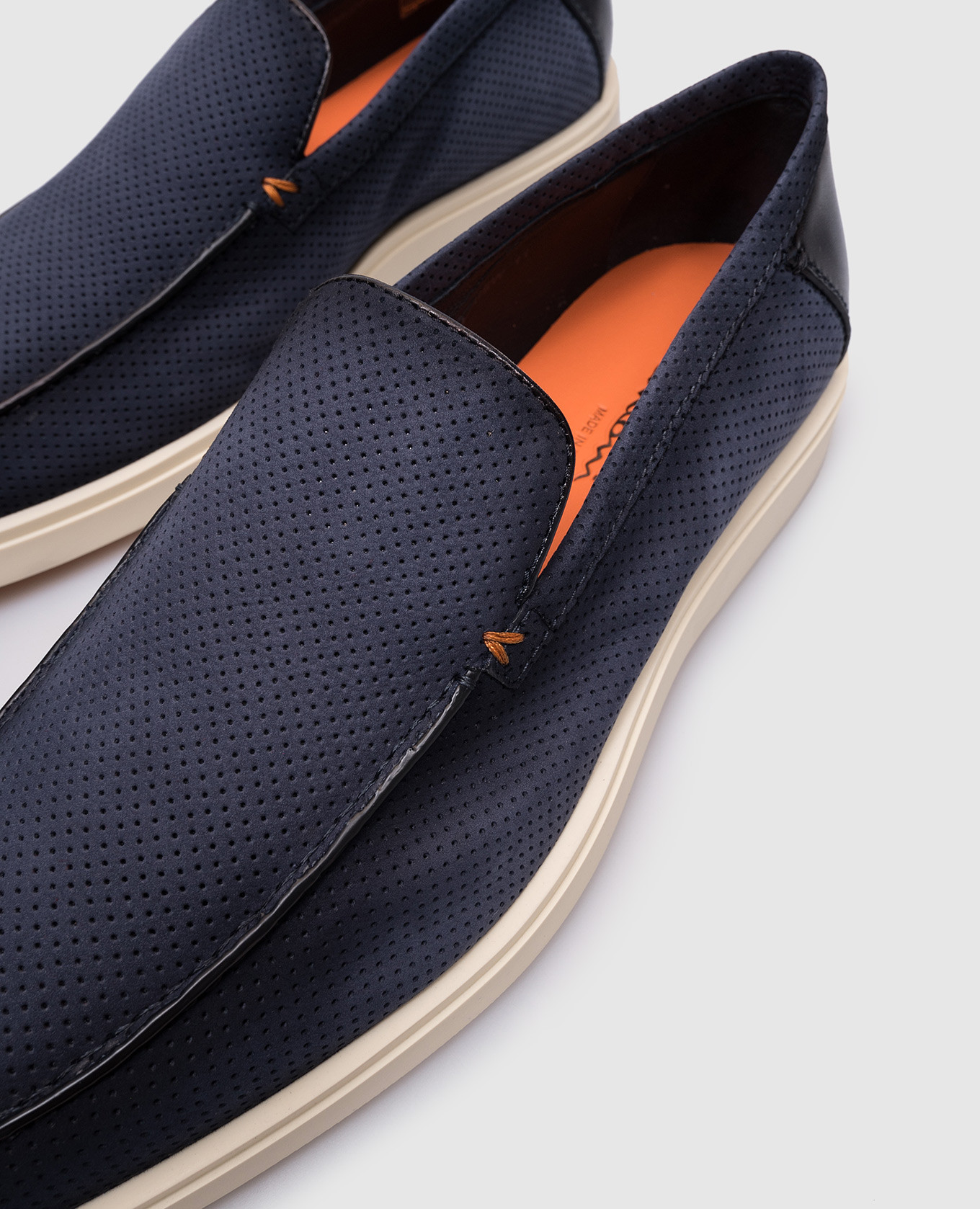 

Blue nubuck loafers Santoni