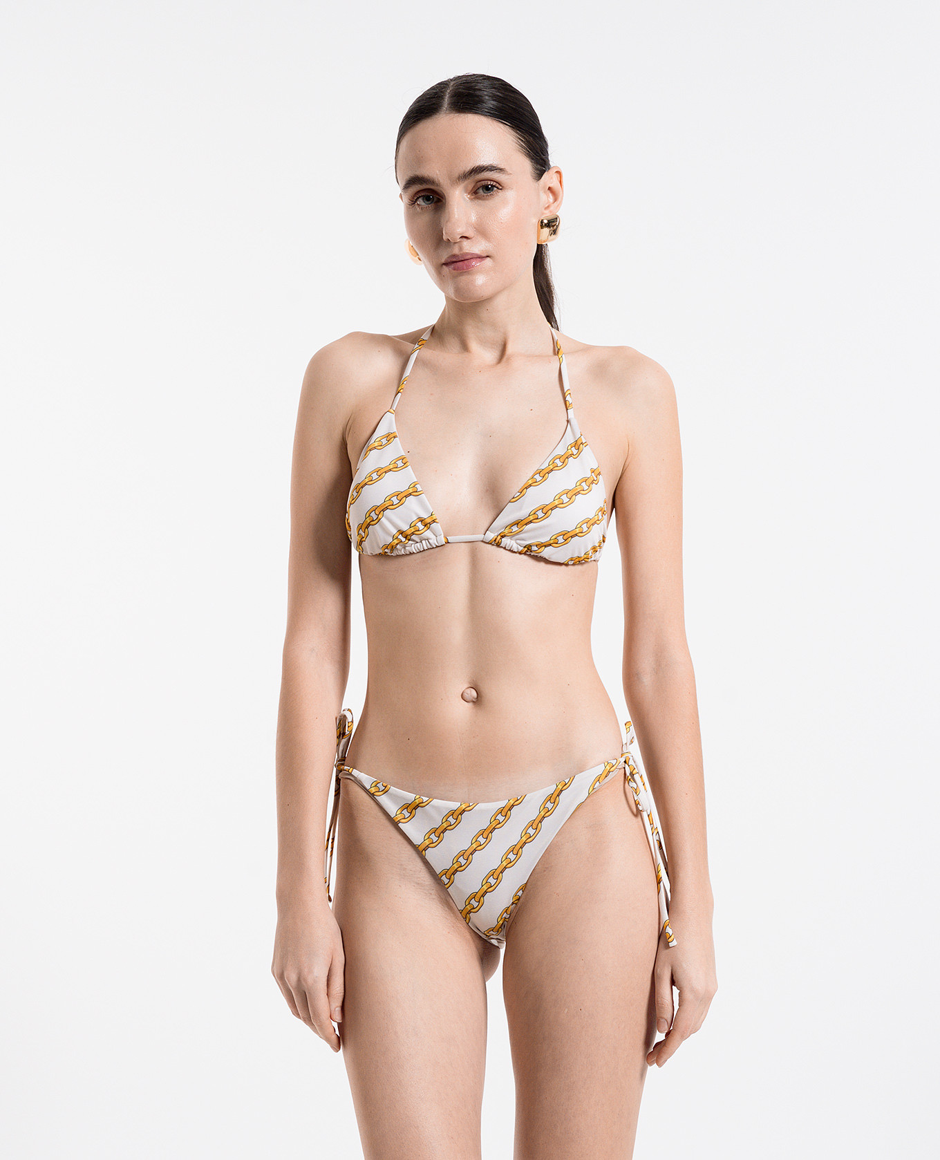 

Beige Treasure print swimsuit top Versace