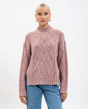 Twinset Pink wool sweater with lurex 252TT3430