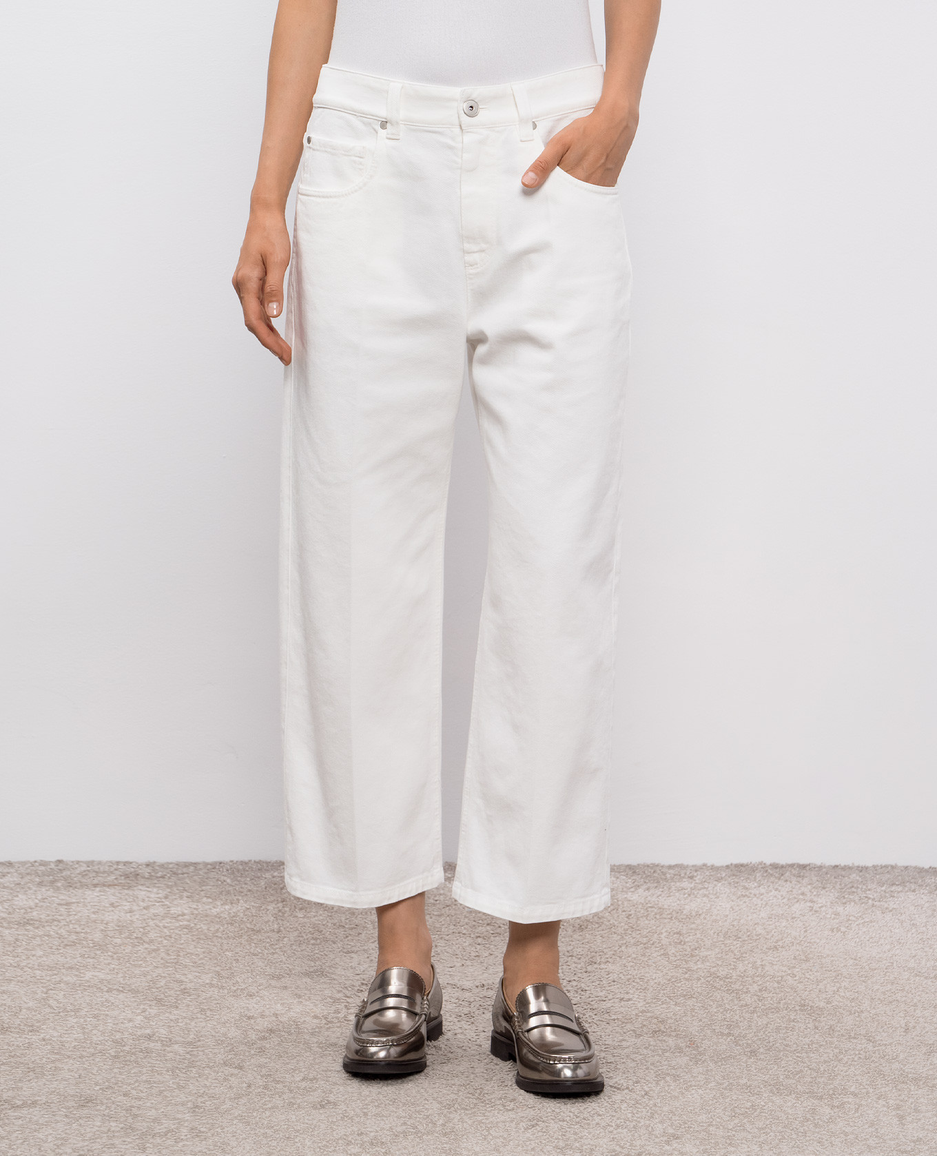 

Contemporary Square white jeans Brunello Cucinelli