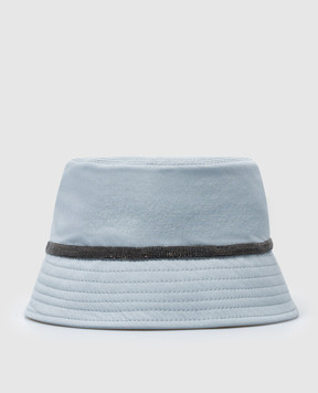 Brunello Cucinelli Blue hat with ecolatun monil chain MCAP90072