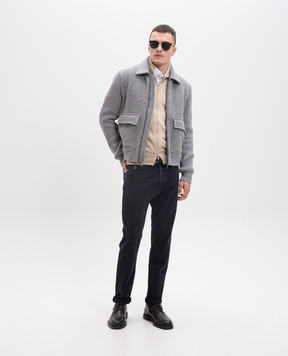 Brunello Cucinelli Beige wool and cashmere cardigan M2400106