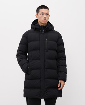 Woolrich Black down jacket with logo print CFWOOU2089MRUT3107