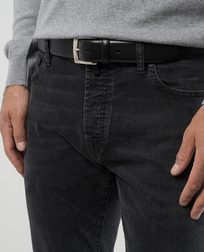 MooRER Black leather belt BERTH BERTHASH