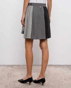 Thom Browne Gray pleated wool skirt FGC789F00473