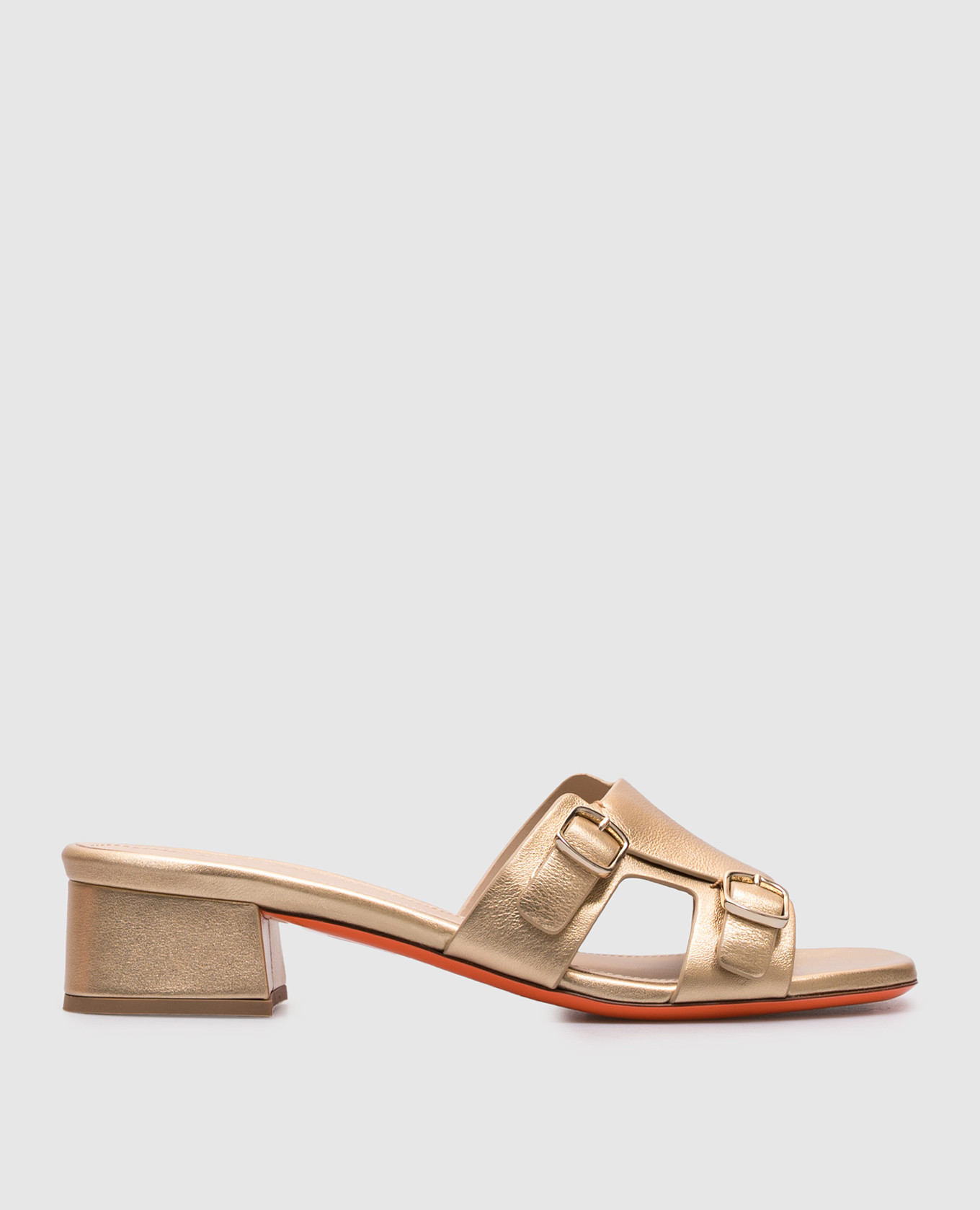 

Gold leather flip-flops Santoni, Golden