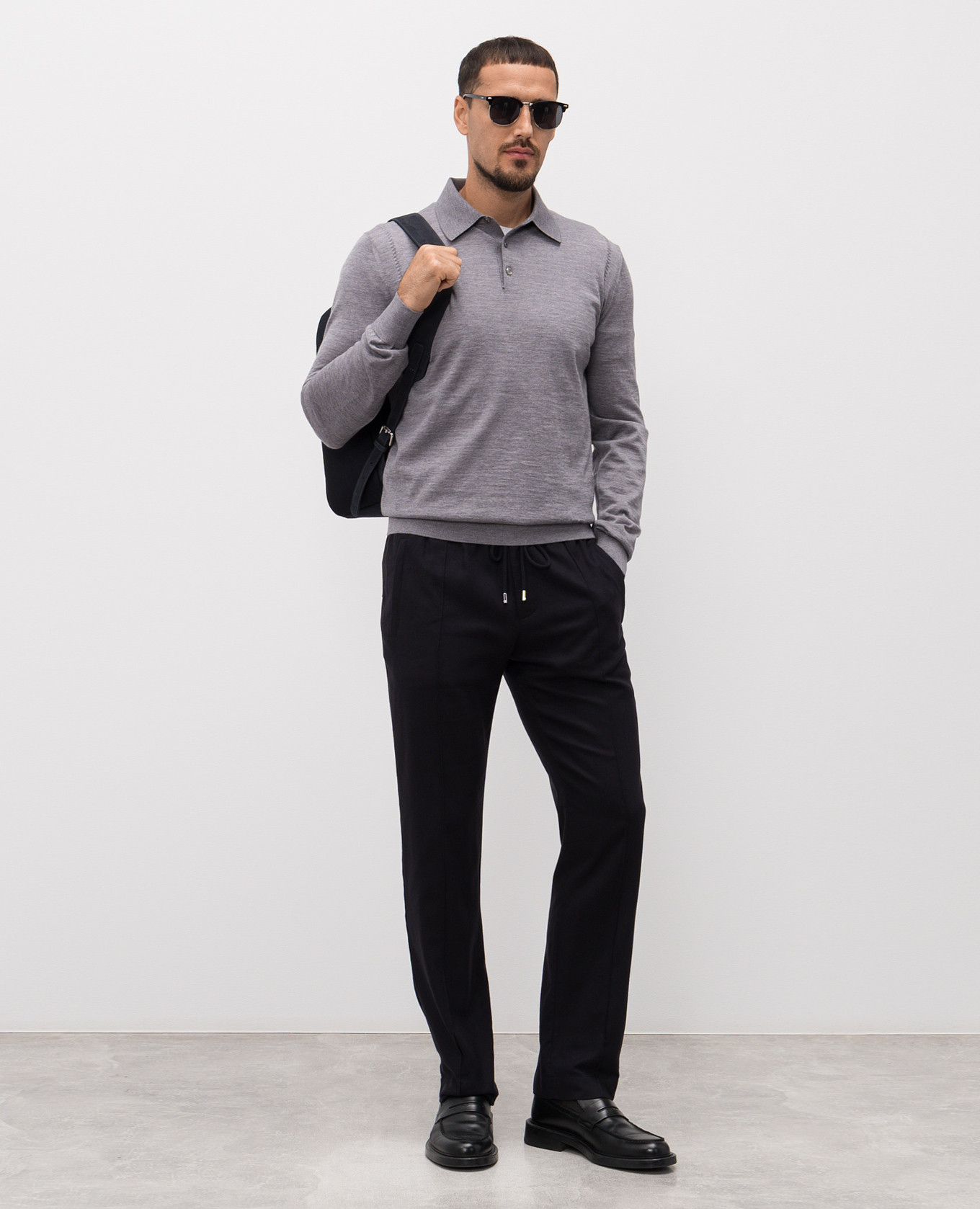 Gray wool polo shirt Dolce&Gabbana 2