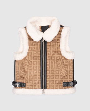Givenchy Children's beige vest with 4G monogram pattern H30534612