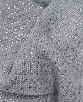 Ermanno Scervino Gray wool and cashmere scarf with crystals D455R311CTBWY