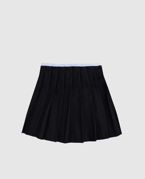 Dolce&Gabbana Children's blue pleated wool skirt L55I60FU28G