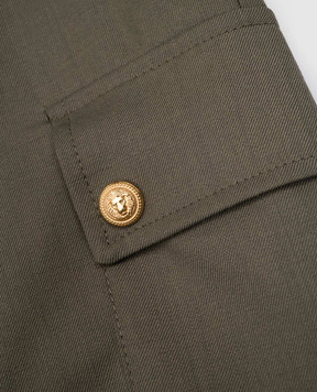 Balmain Children's green wool cargo pants BX6Q90I0196810