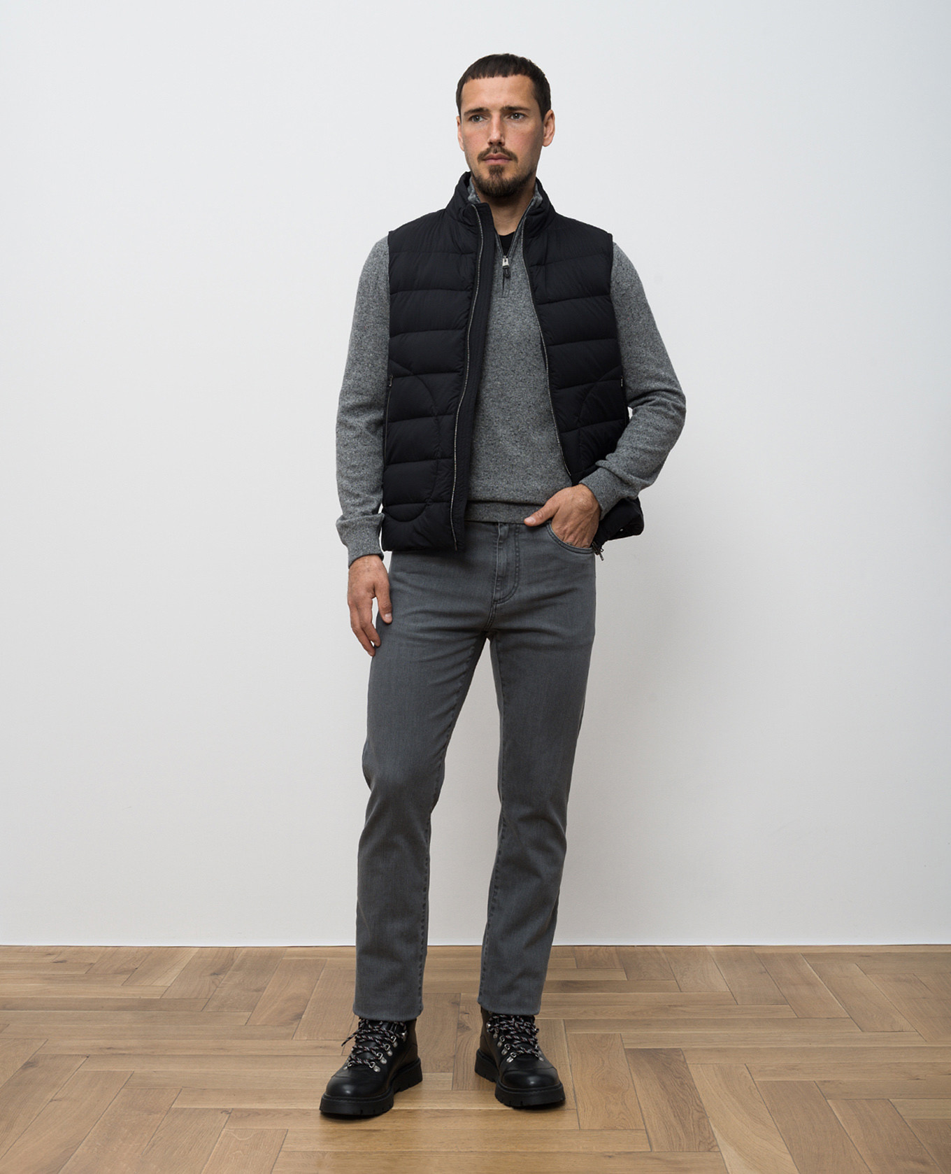 

Gray sweater with wool Canali, Grey